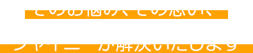 そのお悩み、その思い、シャイニーが解決いたします